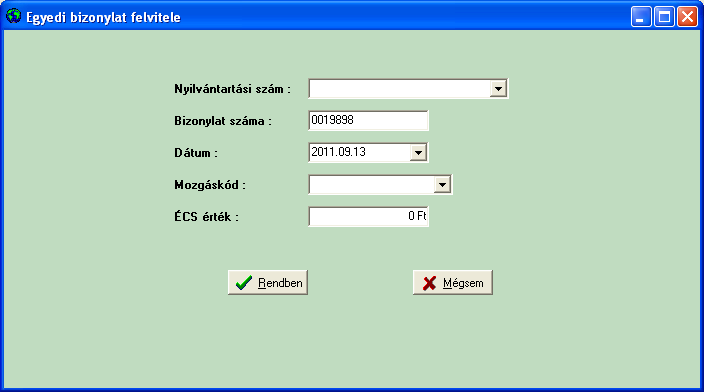 EGYEDI BIZONYLATOK KEZELÉSE Ha még egy adott negyedév nincs lezárva, de az automatikus bizonylatokat már lekönyvelte, az egyedi bizonylatok kezelésénél továbbra is van