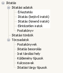 4. Érkeztetés, iktatás A könnyebb kezelhetőség, az esetleges figyelmetlenségből származó hibák elkerülése érdekében külön menüpont szolgál az érkeztetési szándékkal, bejövő, és kimenő iktatandó