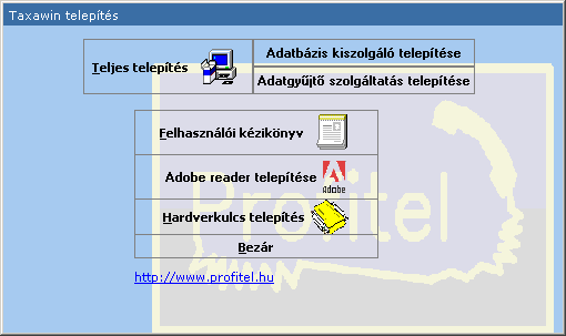 TELEPÍTÉS A feldolgozó rendszer az alábbiakból áll: Leírás, kezelői kézikönyv 1db CD lemez hardver kulcs A program telepítésének feltételei A számítógépnek - amire a rendszert letelepíteni kívánjuk -