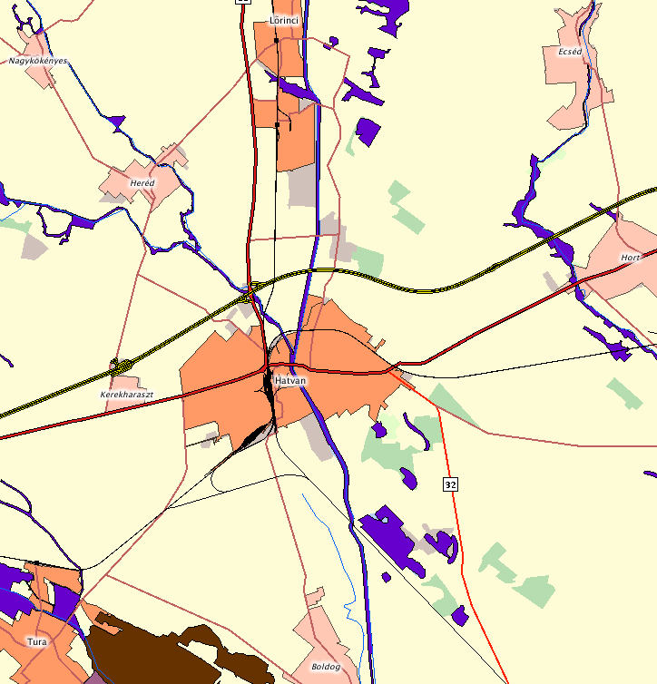 50. sz ábra Ökológiai hálózat (Forrás: Természetvédelmi Információs Rendszer - http://geo.kvvm.hu/tir/viewer.htm) 1.12.4.