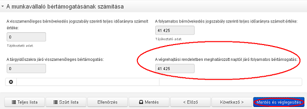 6. A hatodik blokk a munkavállaló illetmény adataira vonatkozik.