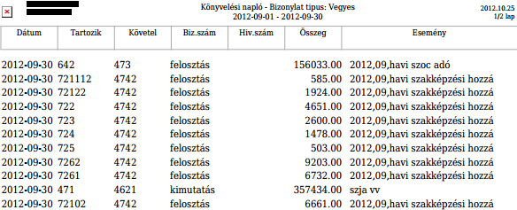 47. ábra - Rögzítési napló 48.