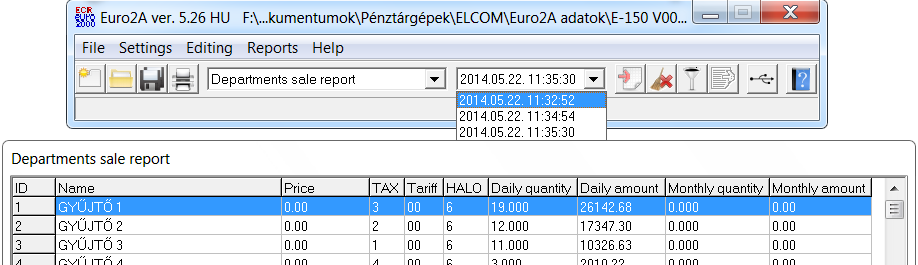 Programozáshoz kattintson az egérrel a megfelelő billentyűre, majd jobb oldalon állítsa be hozzárendelt Gyűjtő sorszámát (Basic key function SHIFT nélkül, Shift key function SHIFT billentyűvel