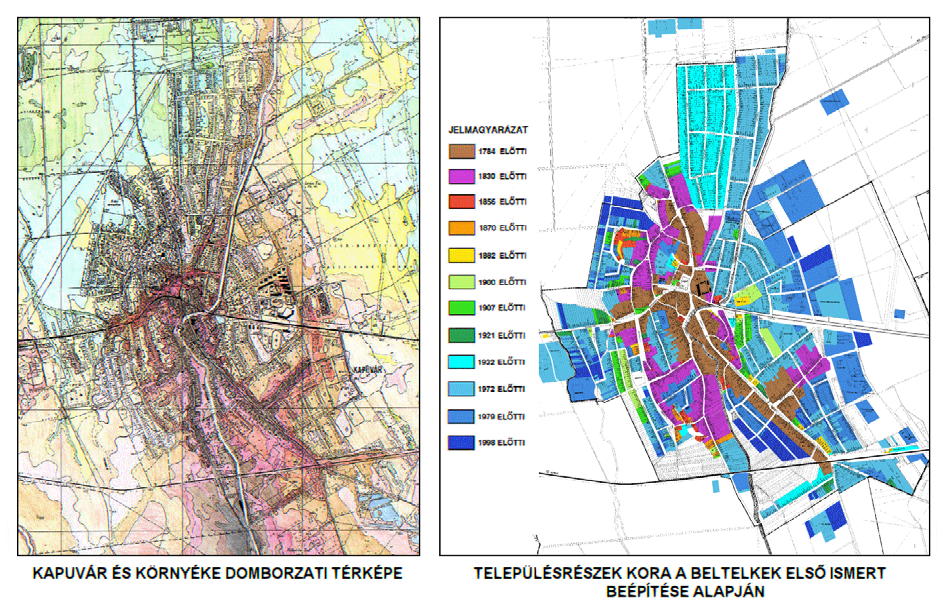 89 Az település beépülési folyamatát bemutató ábrán (3.5.1/C ábra) a különböző korokban beépült településrészeket láthatjuk 1784 és 1998 között, átlagosan húsz évenkénti fázisokban.