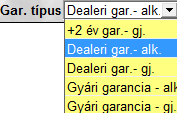 2.3. Garanciális típusú munkalap nyitása A garanciális munkalap annyival tér el az előzőekben ismertetett módszertől, hogy a munkalap típusát Garancia típusra kell beállítani (46. ábra). 46.