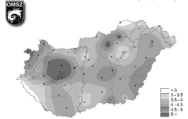 4.3.5 SZÉLENERGIA ADOTTSÁGOK 14 Magyarországon a befogható fajlagos évi szélteljesítmény 900 365 kwh/m 2 között változik a földrajzi és klimatikai adottságok függvényében[3], mely