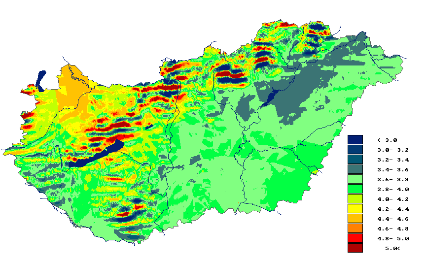 Az Alpok aljáról egész évben, azonos irányból és kellő sebességgel lezúduló DNY-i irányú szelek még 50 m magasságban is (lásd III_15 sz.