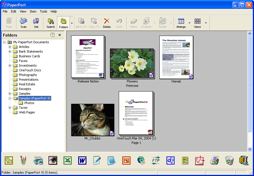 Ennél a példánál kétoldalas szkennelés történt a PaperPort desktopjára és a beolvasott képek egymásra helyezve jelennek meg a munkaasztalon.