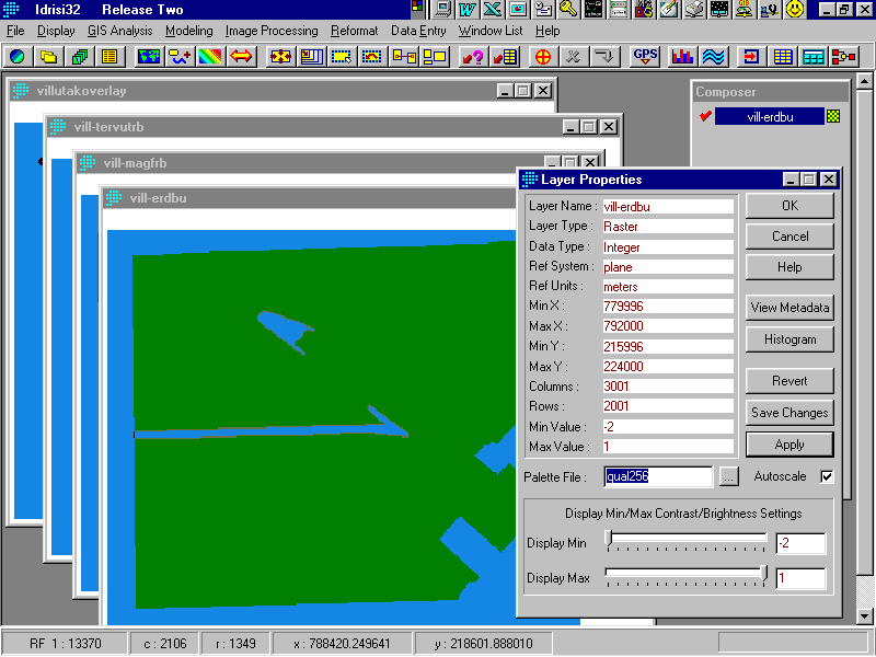 4.8.3. Térbeli műveletek (overlay) Az eddigi eredményeket felhasználva, egy átlapolási műveletsor következik (20. ábra) 20. ábra a számunkra fontos területek kiválasztásához.