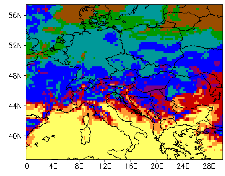 Téli csapadékv kváltozás [%],, 2021 2050 2050 Bartholy et al.