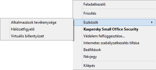 F E L H A S Z N Á L Ó I Ú T M U T A T Ó A VIRTUÁLIS BILLENTYŰZET ELINDÍTÁSA A Virtuális billentyűzetet következő módok valamelyikével nyithatja meg: A tálca értesítési területén található