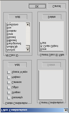 Selection Filter A szelekcióra van hatással, vagyis az itt kiválasztott objektumtípus alá tartozó objektumokat választhatjuk ki.