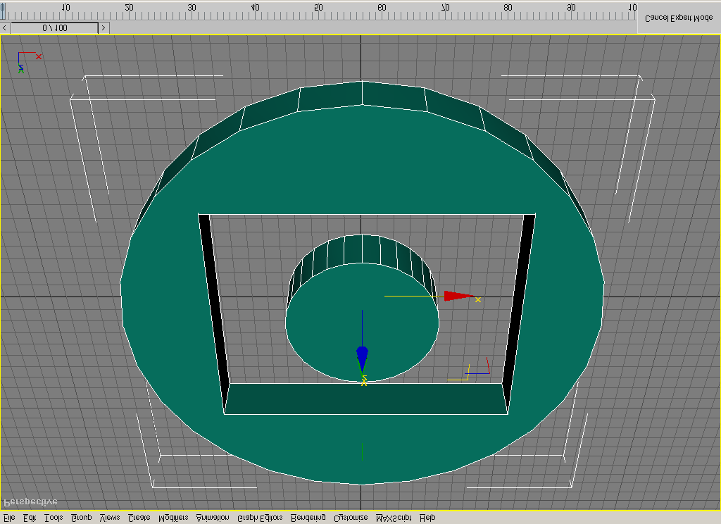 palástfelületet simíthatjuk el. Az Extrude gyakorlására a legjobb példa a szöveg kinyomása. Hozzunk létre egy szöveget a Create/Shapes/Splines/T ext-tel.