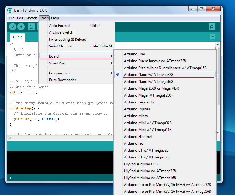 Arduino IDE beállítása 1. 1. Indítsuk el az Arduino.exe programot!