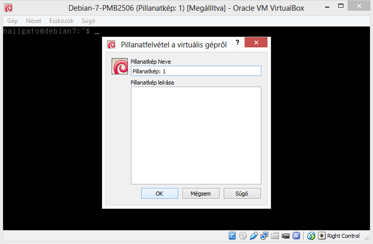 EMLÉKEZTETŐ - VIRTUALBOX