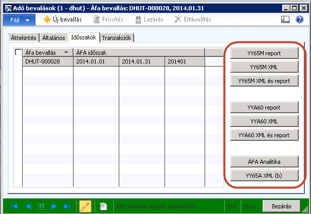 XAPT ÁFA Bevallás o Automatikus XML és riport