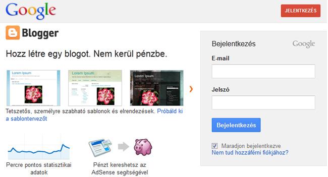 BLOG (GOOGLE BLOGGER) HASZNÁLATA web: www.blogger.com A blog naplószerű bejegyzések internetes közzétételére alkalmas weboldal. Elterjedtek az ún.