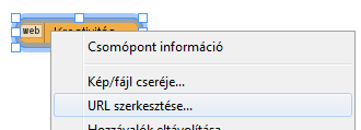 Ha az egeret a web hozzávaló ikonjára visszük, akkor látszik a web hivatkozás. Duplakattintás a web hozzávaló ikonján (ha a web felirat szerepel) egy weboldalt nyit meg erre a címre.