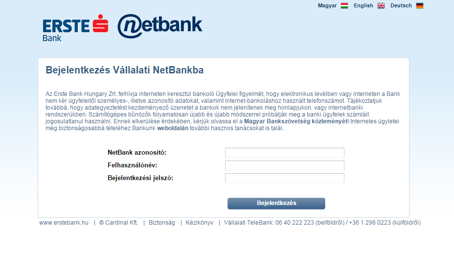 Erste Vállalati NetBank