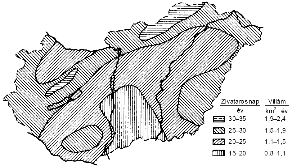 Felhő-föld villámok sűrűsége Magyarországon Adatgyűjtés: 1950-es évek MSZ EN 62305-2:2006 2015.