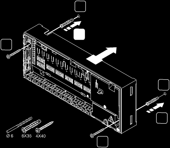 3. Uponor C-55/56 vezérlő telepítése Kövesse a telepítés előkészítési útmutatót (lásd az előző oldalon a 2.