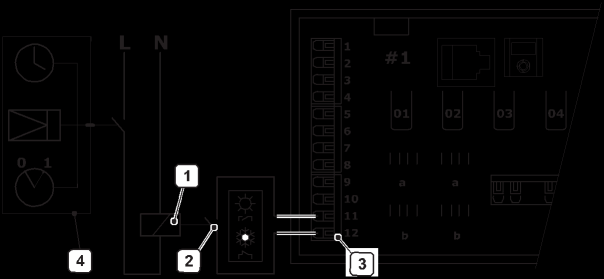 3.3 Alkatrészek csatlakoztatása a vezérlőhöz A kihajtható bekötési rajzot a jelen útmutatóban találja. Az alábbi ábrán az Uponor C-55/56 vezérlő belseje látható. 3.