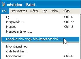 LAPOLVASÁS WIA-KOMPATIBILIS ALKALMAZÁSBÓL (WINDOWS XP) Amennyiben ön Windows XP operációs rendszert használ, a WIA-illesztőprogram segítségével a Paint és egyéb WIA-kompatibilis alkalmazásokba is