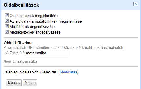 5. További műveletek További műveletek 5.1. Oldalbeállítás: 5.2. Oldal áthelyezése: Megváltoztathatjuk a menüpontok sorrendjét, elhelyezkedését. 5.3.