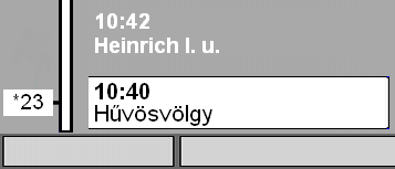 Induló megálló jóváhagyása A főképernyő bal oldali részén található a kiválasztott menethez tartozó útvonal.