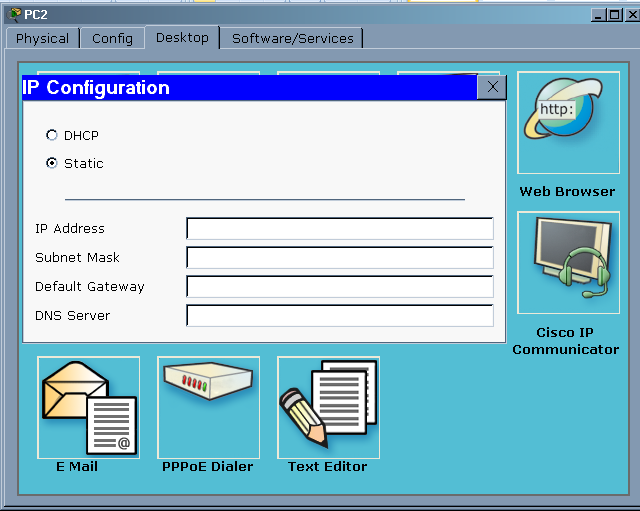 2. ábra Host konfigurálás A másik beállítási mód a Desktop fülön a bal felső sarokban látható IP