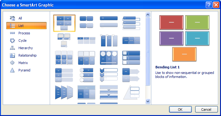 SmartArt diagramok készítése a Microsoft Office 2007-ben A Microsoft Office programokban korábban külön parancsok szolgáltak a szervezeti sémák és a szerkezeti diagramok beillesztésére.