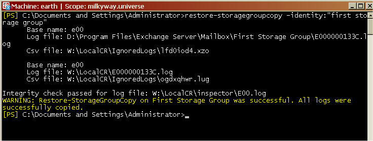 EXCHANGE 2007 - SPONTÁN Nézzük, milyen archetípusaink vannak. Az egyik adminisztrátor nekiáll molyolni, hogy vajon mi okozhatta a jelenséget.