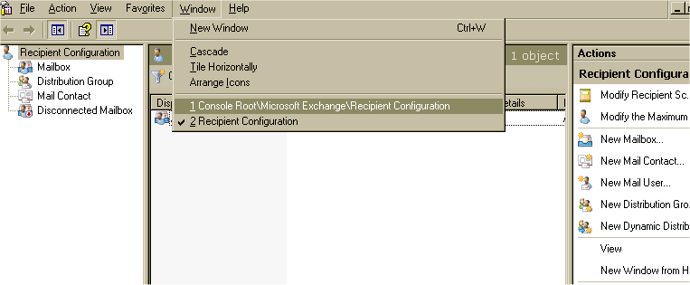 EXCHANGE 2007 - SPONTÁN 5.7 ÁBRA ÚJ ABLAK NYITÁSA Ekkor lesz két ablakunk, melyek eltakarják egymást.