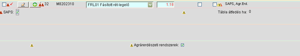 Agrárerdészeti rendszerek jogcím esetén FRL01 hasznosítást kell választani és az Agrárerdészeti rendszerek négyzetet bejelölni. Mivel a terület SAPS jogosult marad, a SAPS négyzetet is jelöljék be! 4.