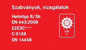 Teljes sisakot érő lángbehatás (1000 C, 10 másodperc) után Nincs strukturális károsodás Megőrzi teljes