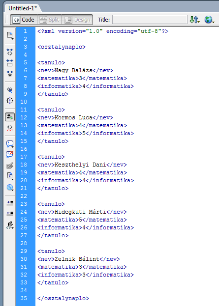 3. XML Az XML (Extensible Markup Language: Bővíthető Leíró Nyelv) egy strukturált, szöveges adatok tárolására használatos leíró nyelv, melyet elsősorban az adatok interneten történő megosztására