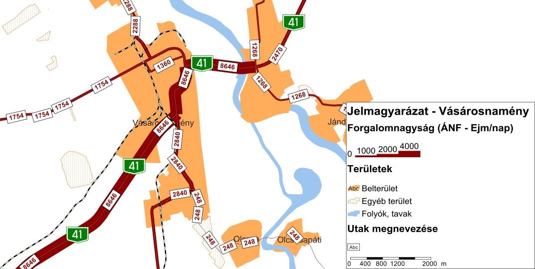 HELYZETFELTÁRÓ - HELYZETELEMZŐ - HELYZETÉRTÉKELŐ MUNKARÉSZEK 77 Forgalmi jellemzők falusias lakóövezeti jelleg dominál.