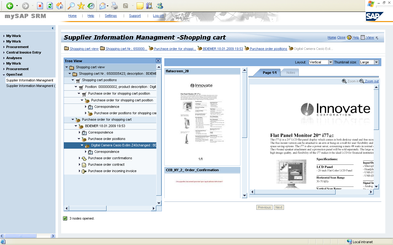 Open Text Supplier Information Az SAP SRM üzleti alkalmazásával való