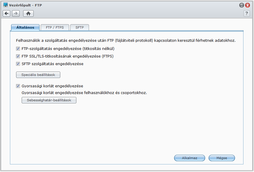 Synology DiskStation használati utasítása Fájlok elérése FTP segítségével Ha a Synology DiskStation hozzáférhető az Interneten keresztül, akkor a megosztott mappák eléréséhez használható az FTP