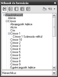 13. ábra: Bekezdésstílus klónozása. 3. Írja be az új stílus nevét (Címsor 1 Számozás nélkül). Láthatóan a Címsor 1 Számozás nélkül stílus a Címsor 1 stílus alárendeltje.