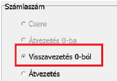 Ezután az eszközbe belépve (Nyitás, Eszköz, Eszközadatok, Egyéb adatok/számlaszám változás fülön), ki kell választani az Átvezetés 0-ba jelölést és kitölteni az átvezetésre vonatkozó adatokat.