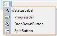 Menüsor (Toolbox ikon: ) Menüsort a MenuStrip osztály objektumával készíthetünk. Névtér: System.Windows.Forms A menü ToolStripMenuItem típusú objektumokból áll.
