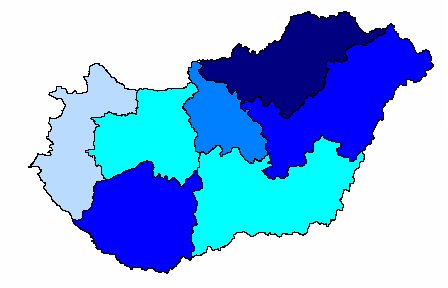 Magyarországi roma közösségek regionális százalékos eloszlása (100%=egész népesség) 0,83% akadályozottság 0,82% 2,41% 0,84% 1,07% 5,51% 3,24% romák aránya a teljes CKÖ civil népességhez