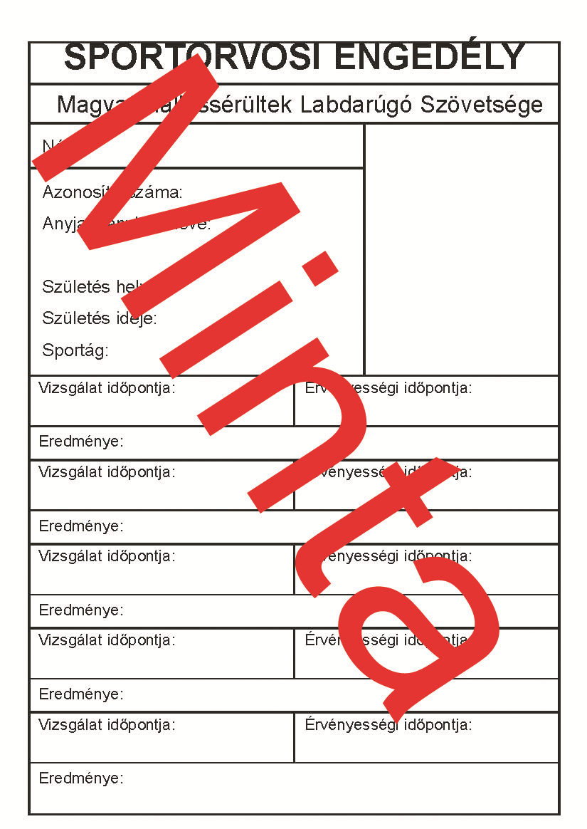 SPORTORVOSI ENGEDÉLY kezelési útmutatás A SPORTORVOSI ENGEDÉLY tartalmazza a labdarúgó személyi adatait, csak olyan labdarúgó számára nyomtatható ki, aki már korábban IGAZOLÓ LAP, ÁTIGAZOLÓ LAP