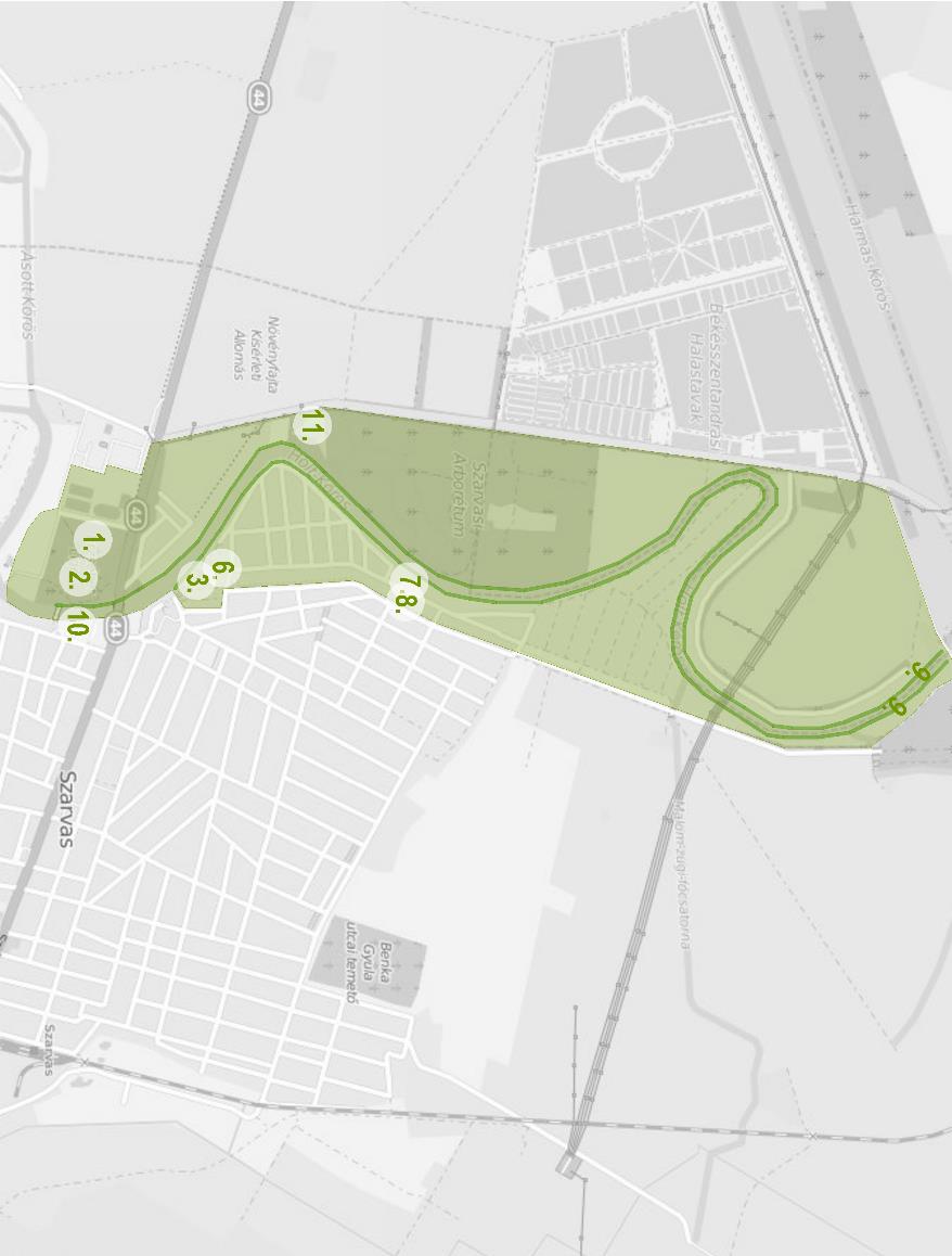 STRATÉGIA 61 Tervezett projektek 8. térkép: Körös-parti akcióterület tervezett fejlesztései Forrás: Saját szerkesztés 1 2 Ssz.