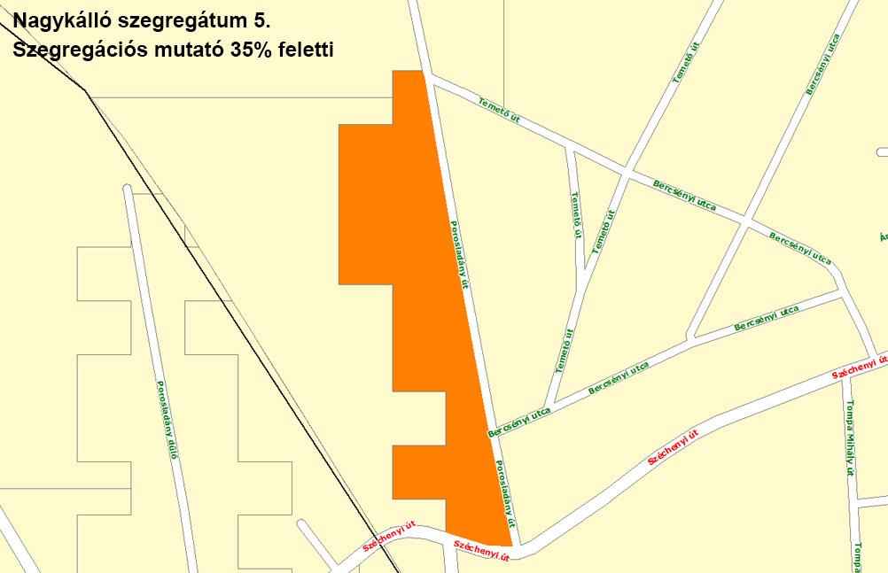 HELYZETFELTÁRÓ- HELYZETELEMZŐ - HELYZETÉRTÉKELŐ MUNKARÉSZEK 108 Forrás: Települési adatszolgáltatás Forrás: Települési adatszolgáltatás 1.sz. szegregátum: Magyi út Magyi köz által bezárt terület, Torony út két oldalának egy része.