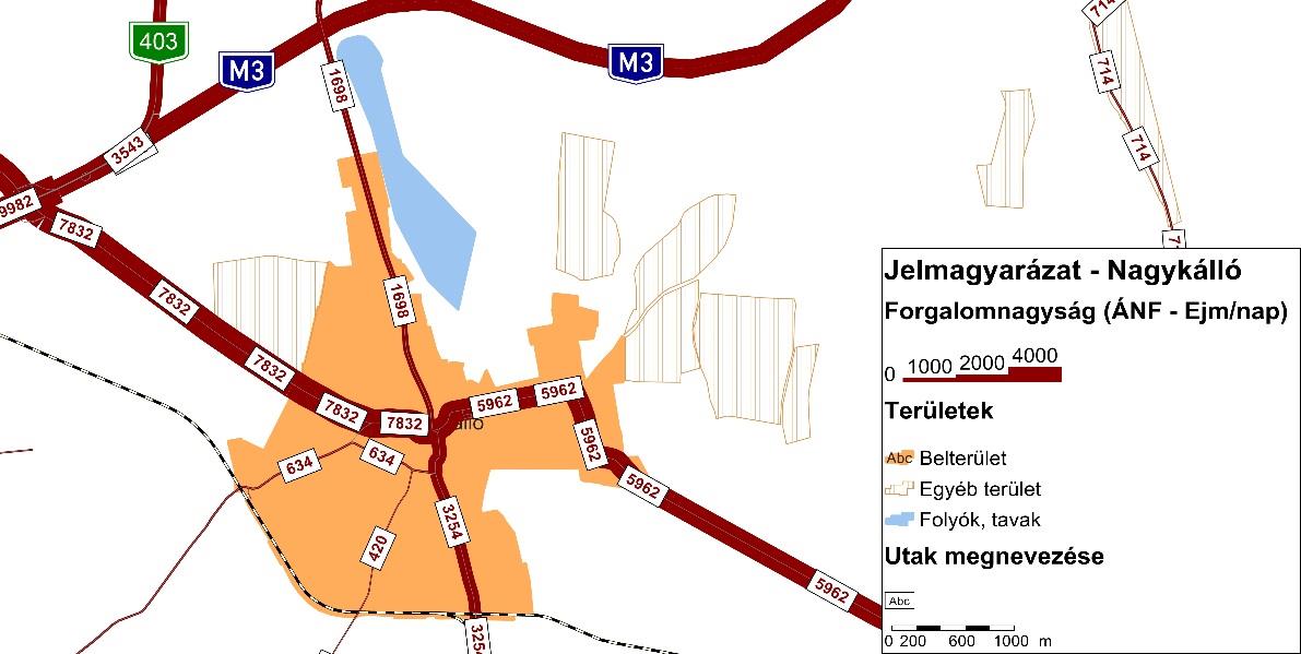 HELYZETFELTÁRÓ- HELYZETELEMZŐ - HELYZETÉRTÉKELŐ MUNKARÉSZEK 120 A várost érintő országos közúthálózati elemek forgalmi terhelését az alábbi ábra mutatja. 23.