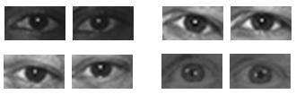 3.8. ábra. A balszem detektorok tanításához használt 25x15 pixel méret példaképek. A tanításhoz az arcképek mindkét szemét felhasználtam, a jobbszemeket vertikálisan tükröztem.