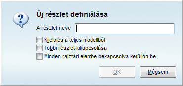 138 AxisVM 11 Új A részlet definiálásához klikkeljünk az Új feliratú gombra, ekkor meg kell adni a részlet nevét: A részlet neve legyen: 1.