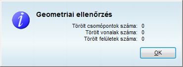 30 AxisVM 11 A következő ábrát kaptuk: Geometriai ellenőrzés A szerkezet geometriájának ellenőrzésére használjuk a Geometriai ellenőrzés funkciót, melyet a geometriai funkciók között találunk: A